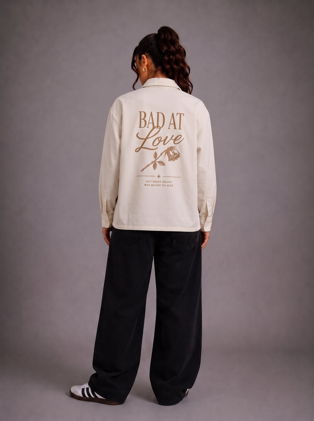 Bad at Love Striped Boxy Shirt